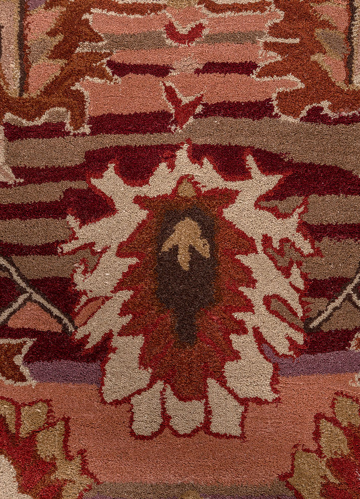 mythos beige and brown wool Hand Tufted Rug - CloseUp
