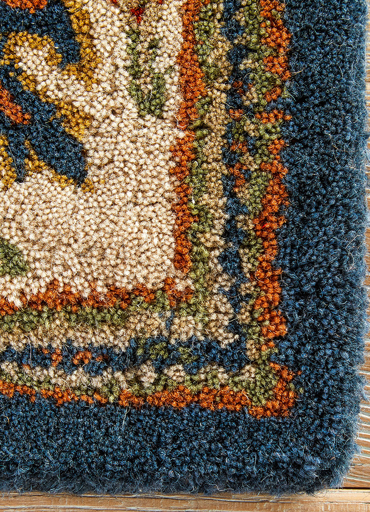 kasbah blue wool Hand Tufted Rug - CloseUp