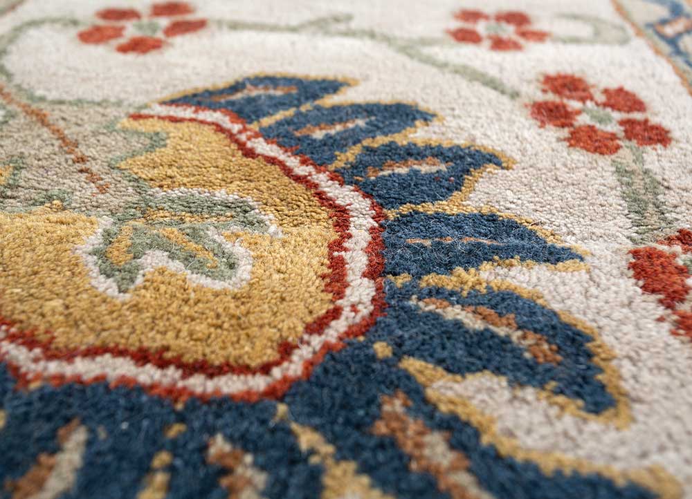 kasbah blue wool Hand Tufted Rug - CloseUp