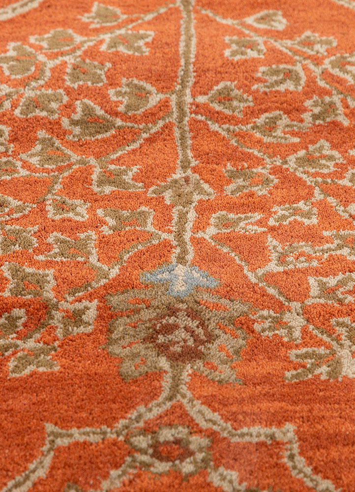 kasbah red and orange wool Hand Tufted Rug - CloseUp kasbah red and orange wool Hand Tufted Rug - CloseUp