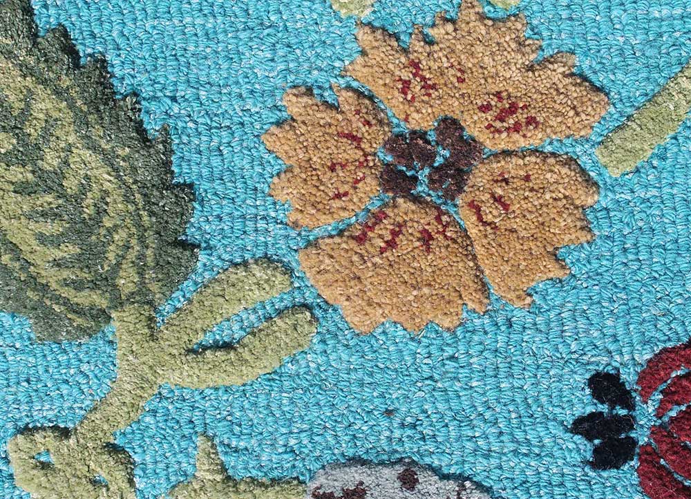 hacienda blue wool and viscose Hand Tufted Rug - CloseUp