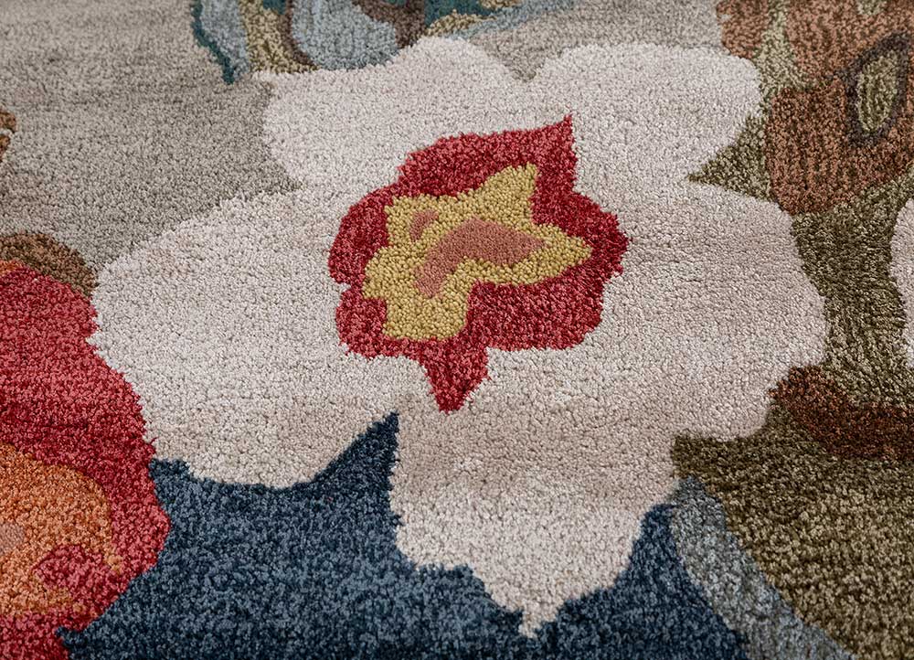 hacienda blue wool and viscose Hand Tufted Rug - CloseUp