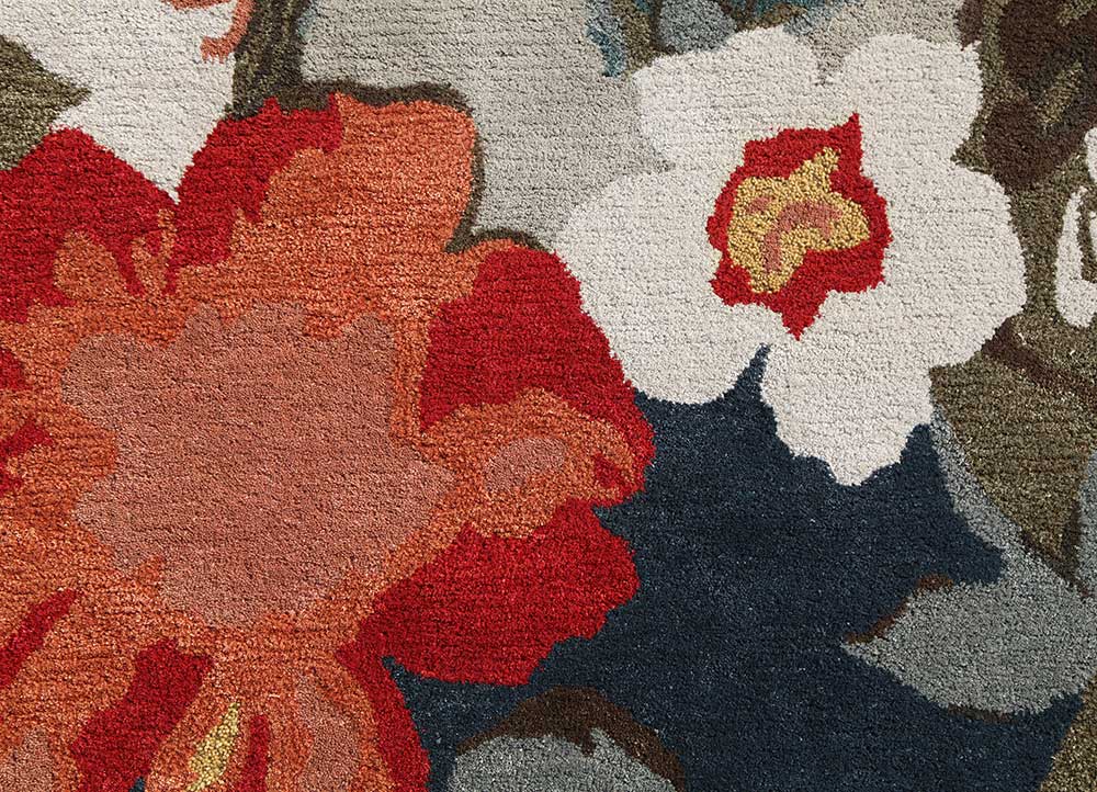 hacienda blue wool and viscose Hand Tufted Rug - CloseUp