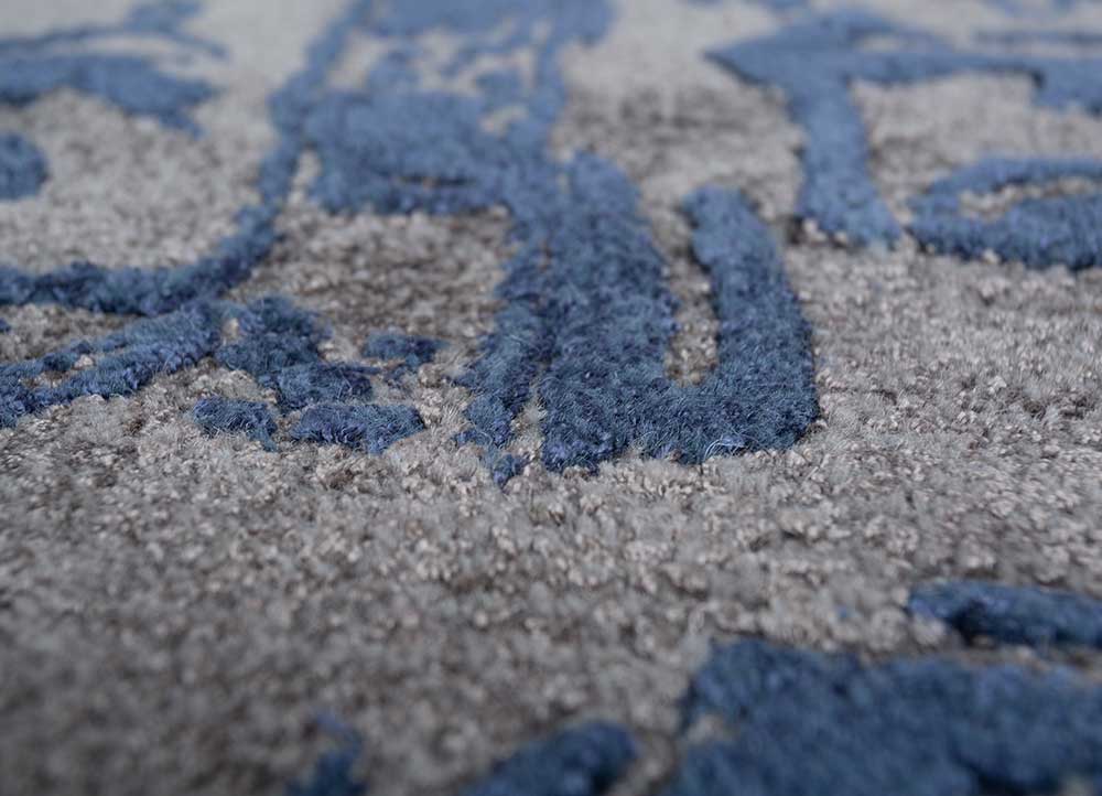 mythos blue wool and viscose Hand Tufted Rug - CloseUp