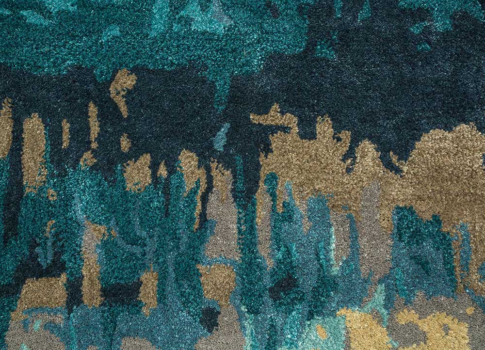 genesis blue wool and viscose Hand Tufted Rug - CloseUp