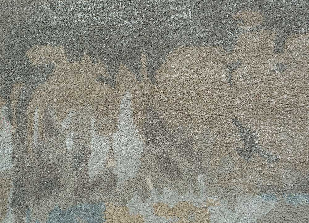 genesis grey and black wool and viscose Hand Tufted Rug - CloseUp