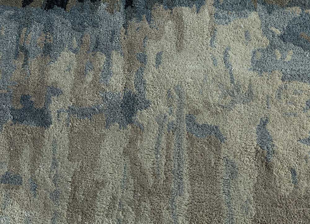 genesis blue wool and viscose Hand Tufted Rug - CloseUp