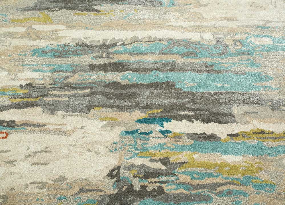 genesis ivory wool and viscose Hand Tufted Rug - CloseUp