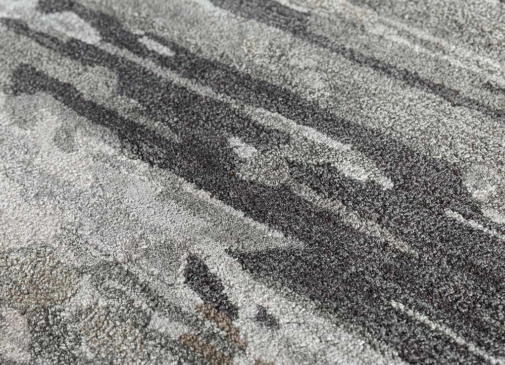 genesis grey and black wool and viscose Hand Tufted Rug - CloseUp genesis grey and black wool and viscose Hand Tufted Rug - CloseUp