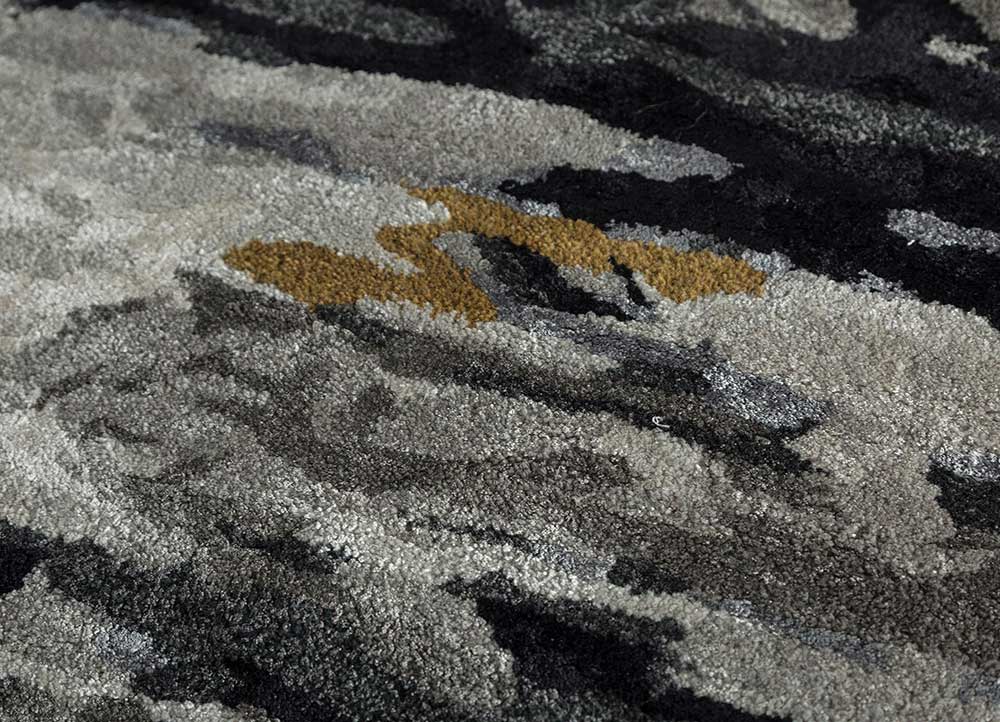 genesis grey and black wool and viscose Hand Tufted Rug - CloseUp