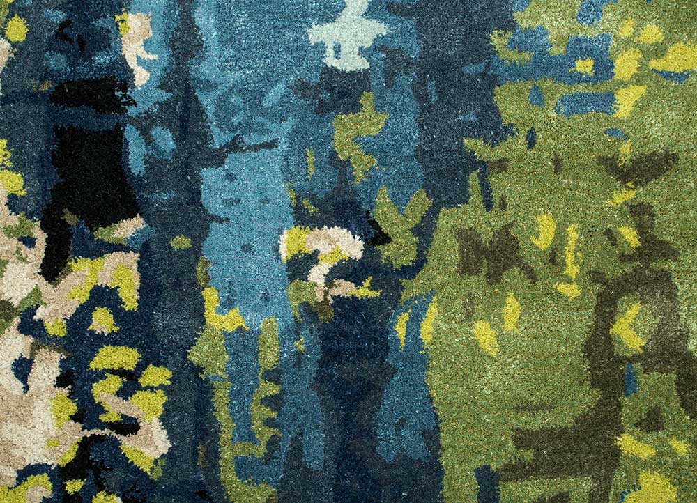 genesis blue wool and viscose Hand Tufted Rug - CloseUp