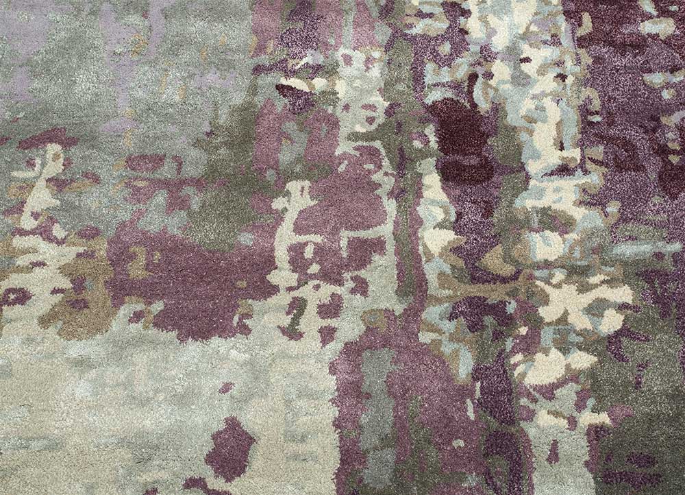 genesis pink and purple wool and viscose Hand Tufted Rug - CloseUp