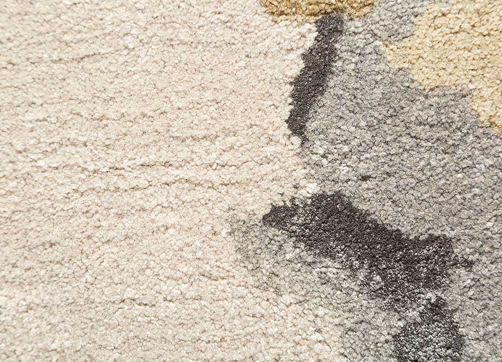 genesis beige and brown wool and viscose Hand Tufted Rug - CloseUp