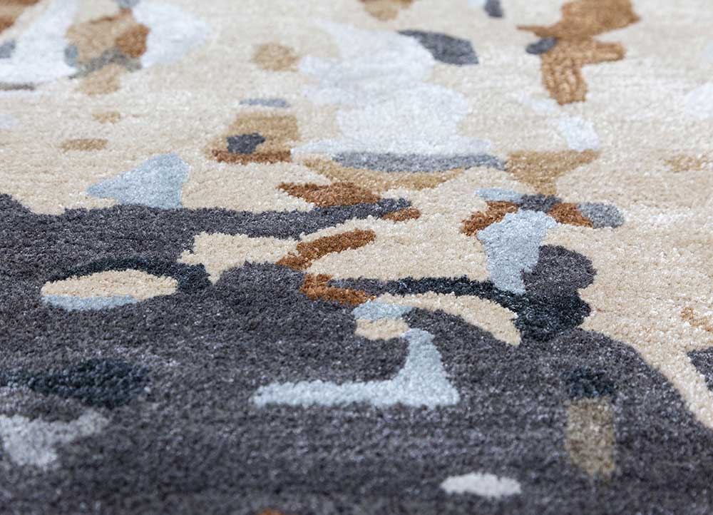 genesis grey and black wool and viscose Hand Tufted Rug - CloseUp