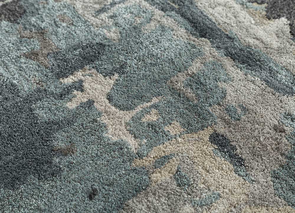 genesis grey and black wool and viscose Hand Tufted Rug - CloseUp