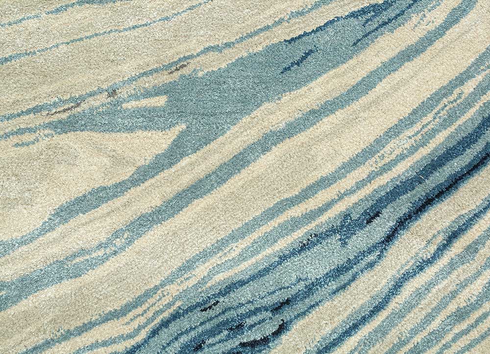 genesis blue wool and viscose Hand Tufted Rug - CloseUp