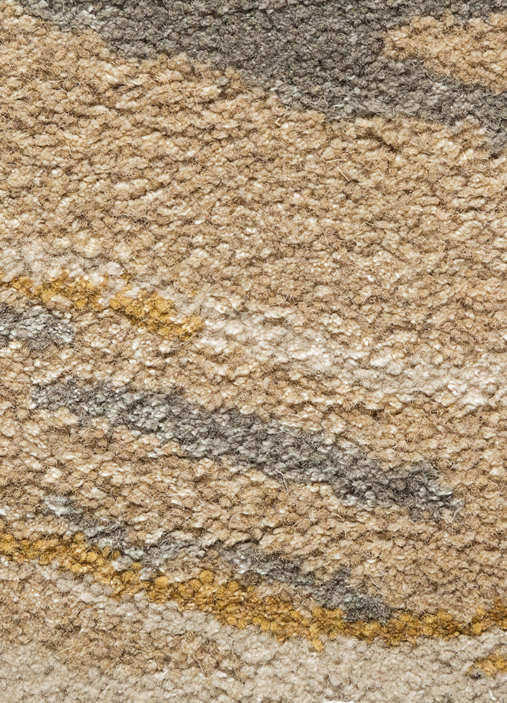 genesis beige and brown wool and viscose Hand Tufted Rug - CloseUp