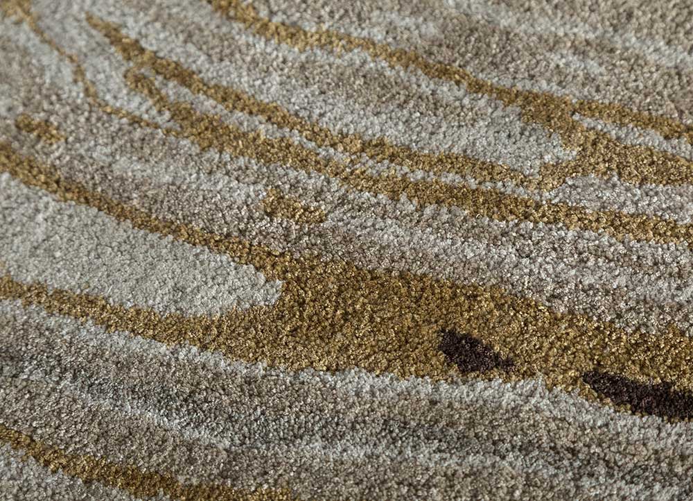 genesis beige and brown wool and viscose Hand Tufted Rug - CloseUp