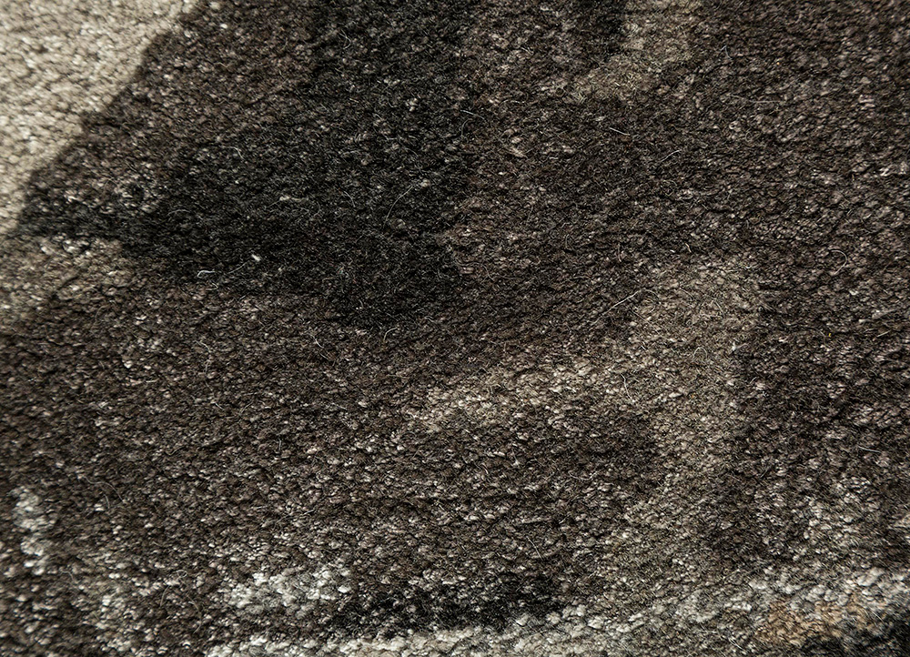 genesis grey and black wool and viscose Hand Tufted Rug - CloseUp