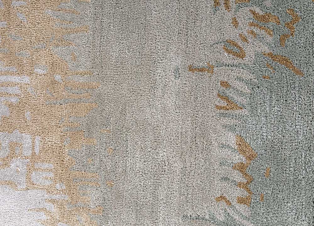 genesis green wool and viscose Hand Tufted Rug - CloseUp