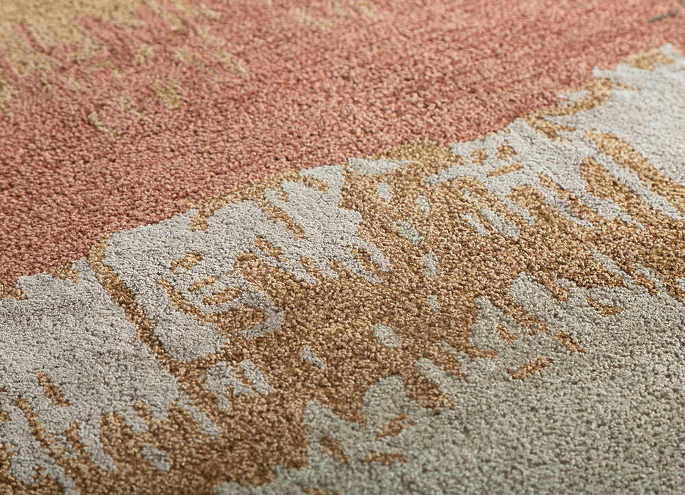 genesis red and orange wool and viscose Hand Tufted Rug - CloseUp