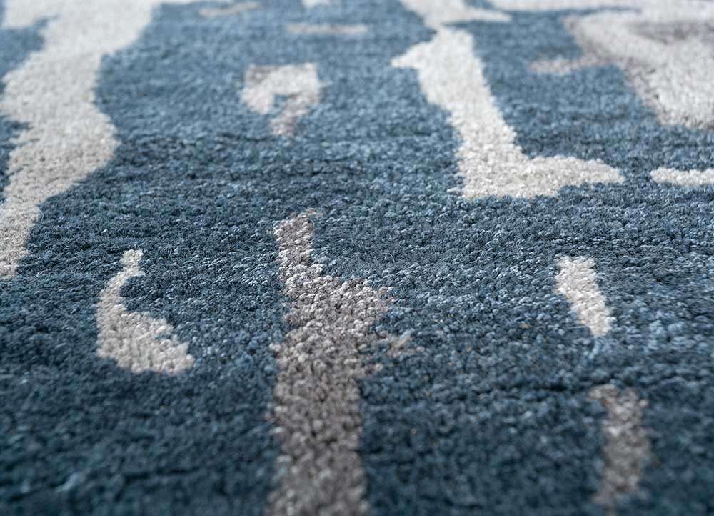 genesis grey and black wool and viscose Hand Tufted Rug - CloseUp