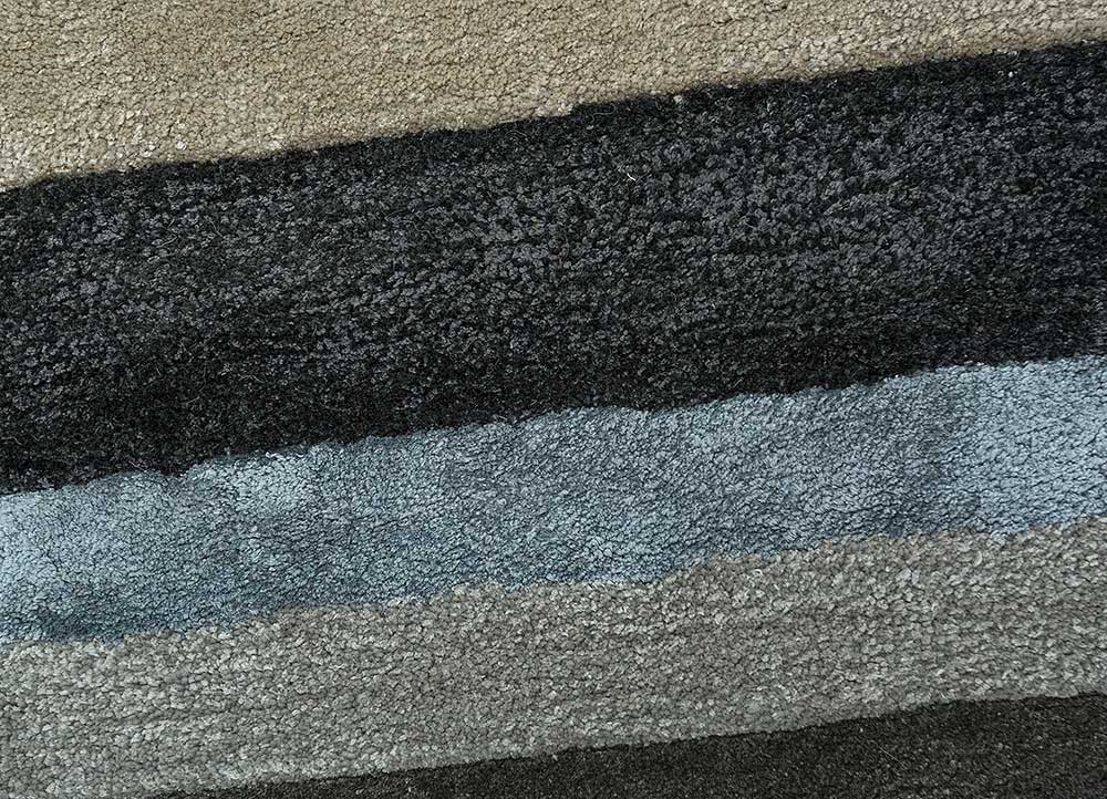acar grey and black wool and viscose Hand Tufted Rug - CloseUp acar grey and black wool and viscose Hand Tufted Rug - CloseUp
