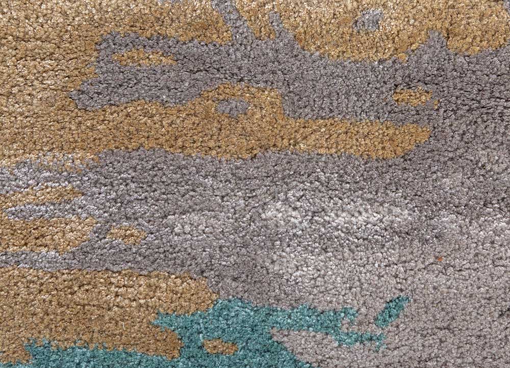 genesis blue wool and viscose Hand Tufted Rug - CloseUp