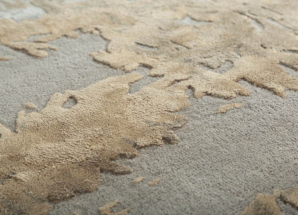 genesis grey and black wool and viscose Hand Tufted Rug - CloseUp