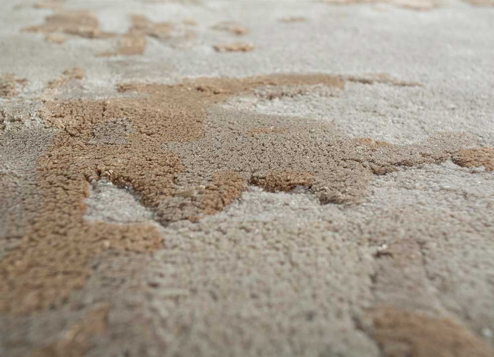 genesis beige and brown wool and viscose Hand Tufted Rug - CloseUp