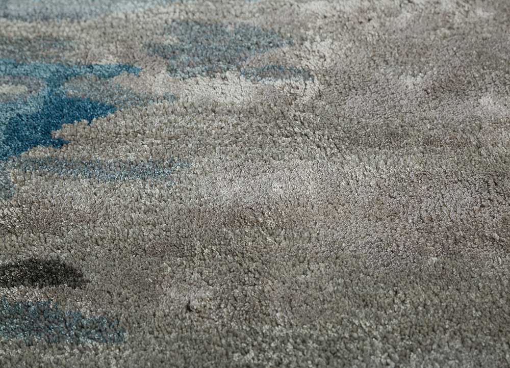 genesis grey and black wool and viscose Hand Tufted Rug - CloseUp