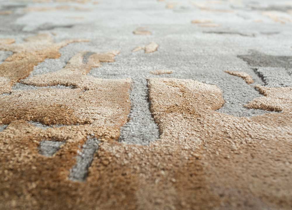 genesis grey and black wool and viscose Hand Tufted Rug - CloseUp