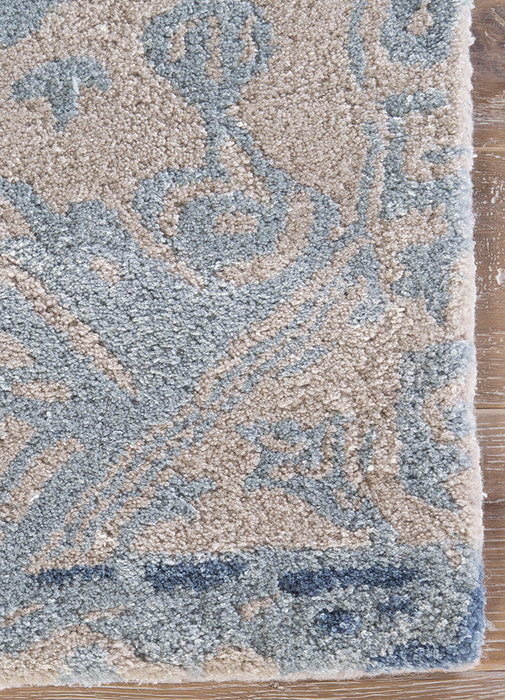 mythos blue wool and viscose Hand Tufted Rug - CloseUp