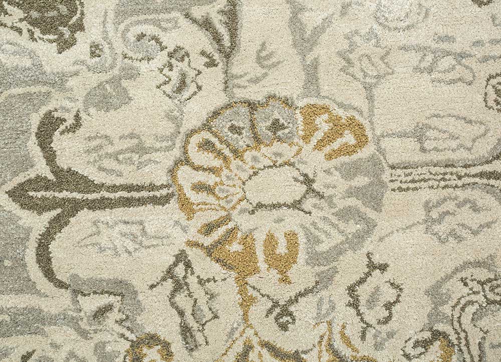 mythos ivory wool and viscose Hand Tufted Rug - CloseUp