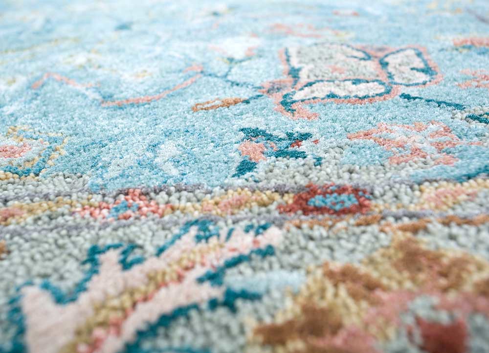mythos green wool and viscose Hand Tufted Rug - CloseUp mythos green wool and viscose Hand Tufted Rug - CloseUp