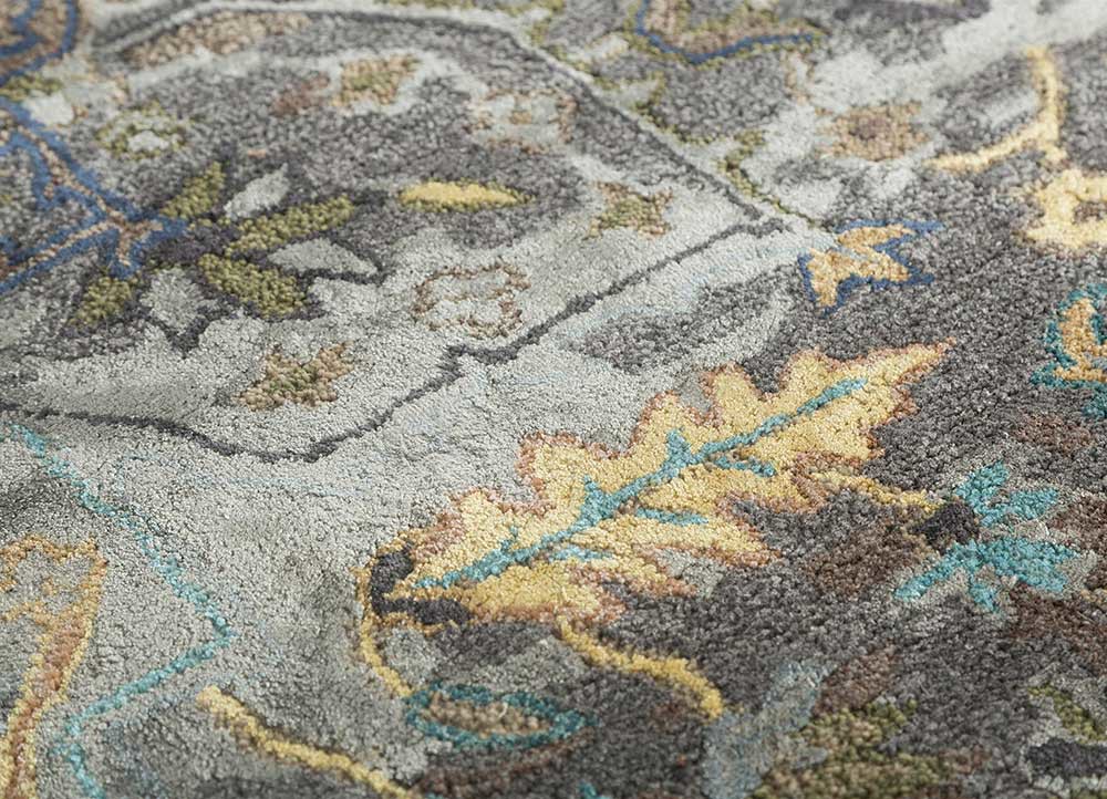 mythos grey and black wool and viscose Hand Tufted Rug - CloseUp mythos grey and black wool and viscose Hand Tufted Rug - CloseUp