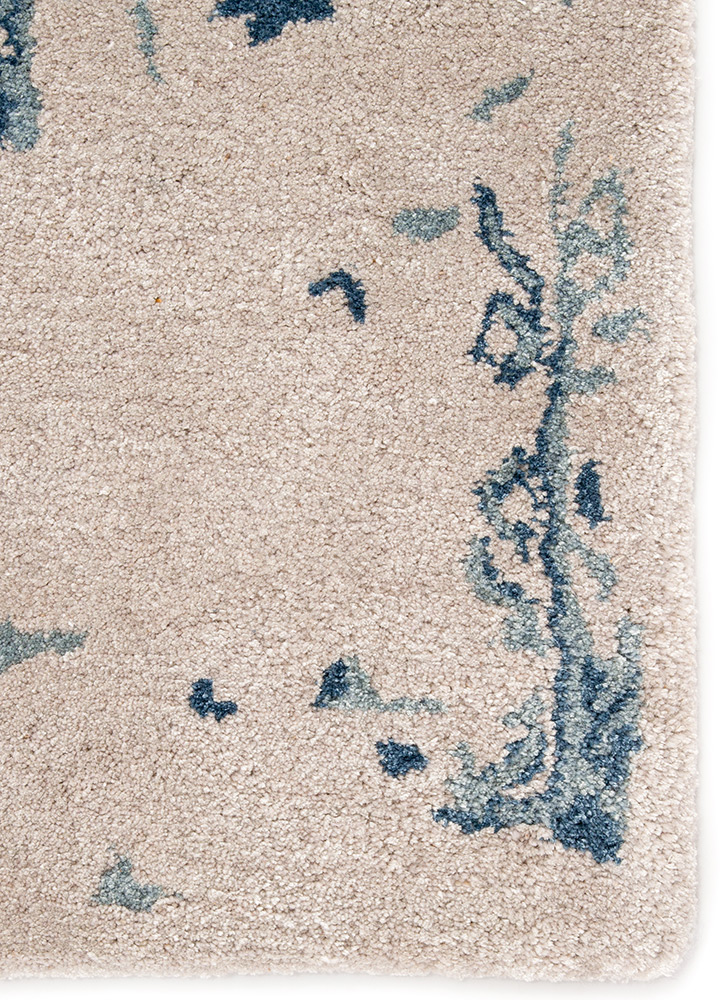 imara blue wool and viscose Hand Tufted Rug - CloseUp