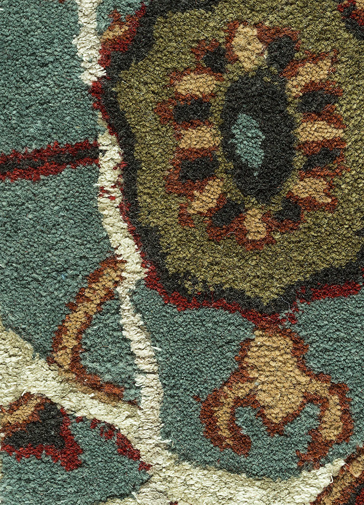 mythos blue wool and viscose Hand Tufted Rug - CloseUp mythos blue wool and viscose Hand Tufted Rug - CloseUp