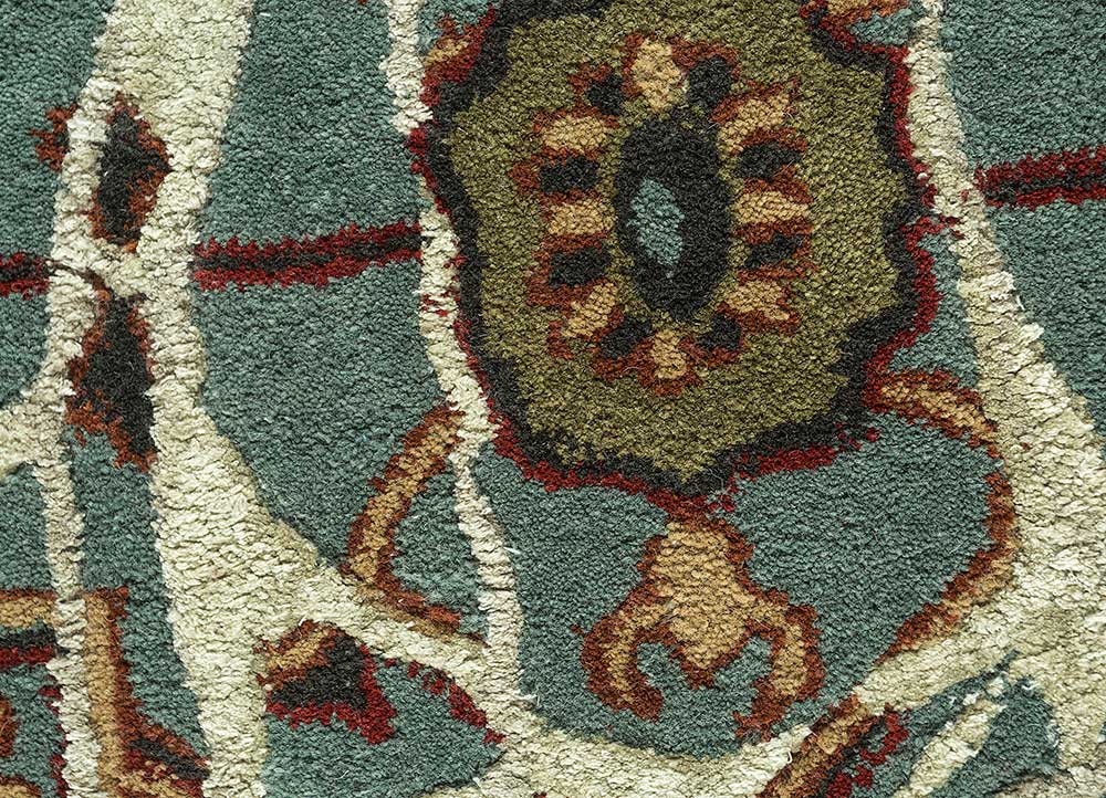 mythos blue wool and viscose Hand Tufted Rug - CloseUp