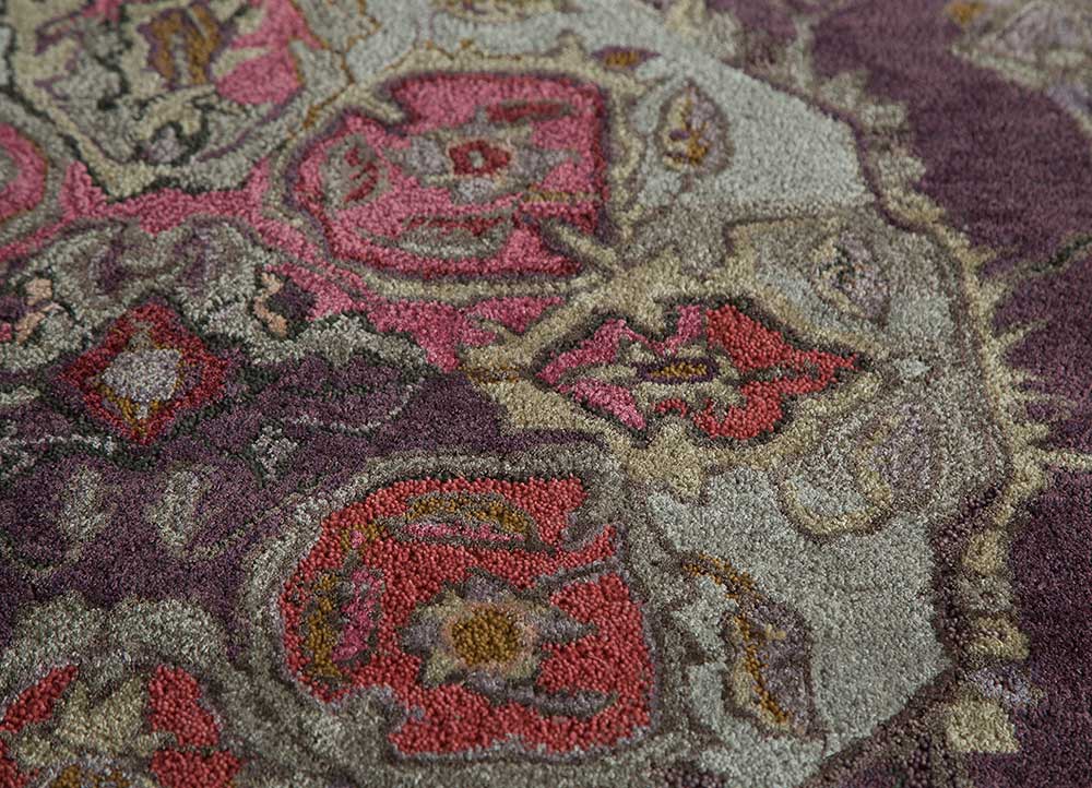 mythos pink and purple wool and viscose Hand Tufted Rug - CloseUp