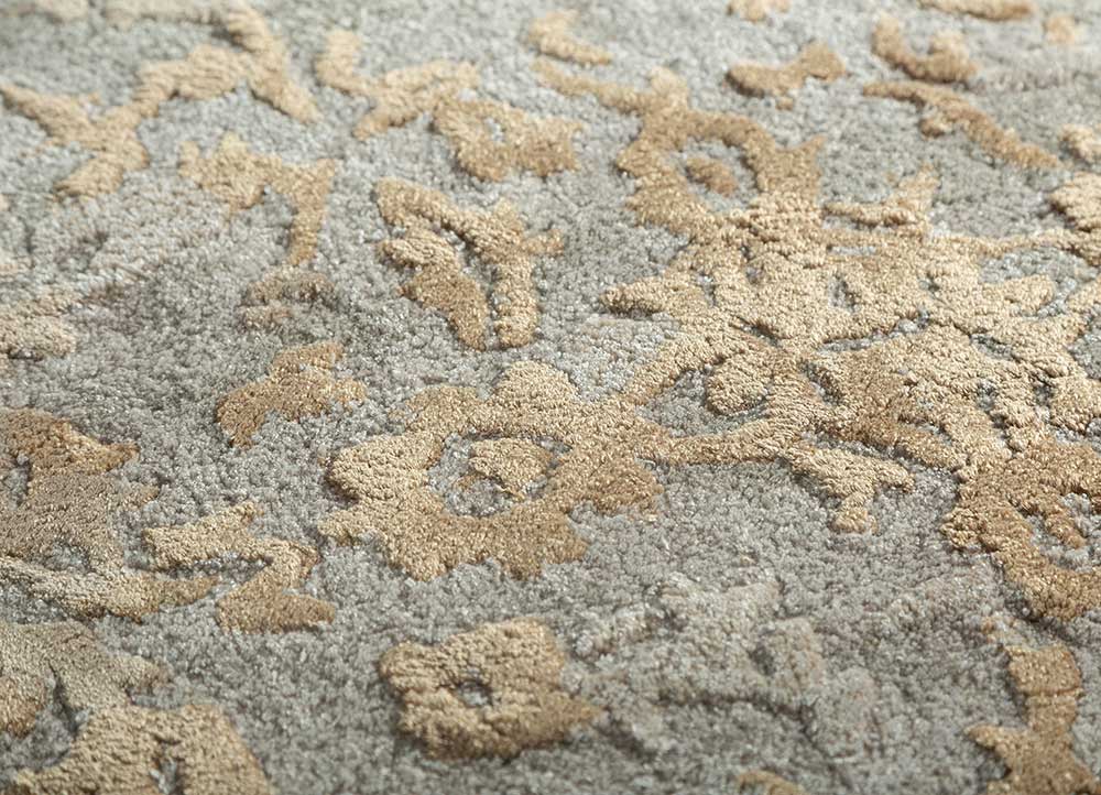 imara beige and brown wool and viscose Hand Tufted Rug - CloseUp