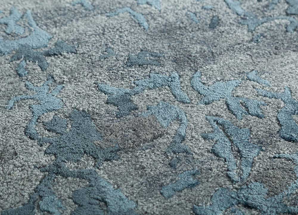 imara blue wool and viscose Hand Tufted Rug - CloseUp