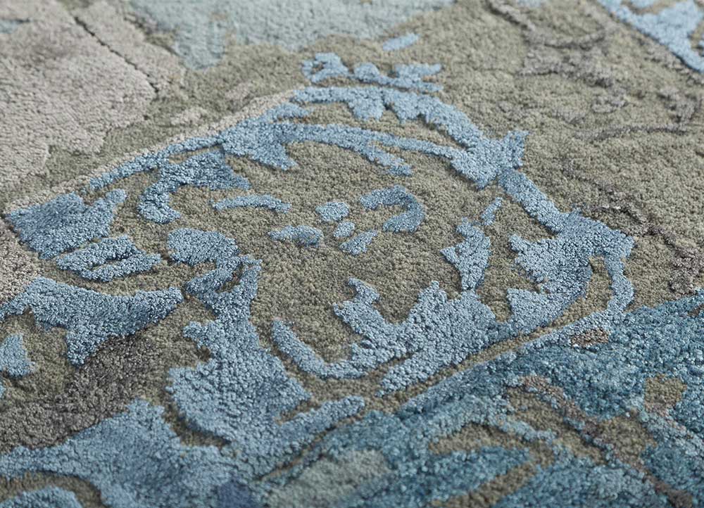 mythos blue wool and viscose Hand Tufted Rug - CloseUp