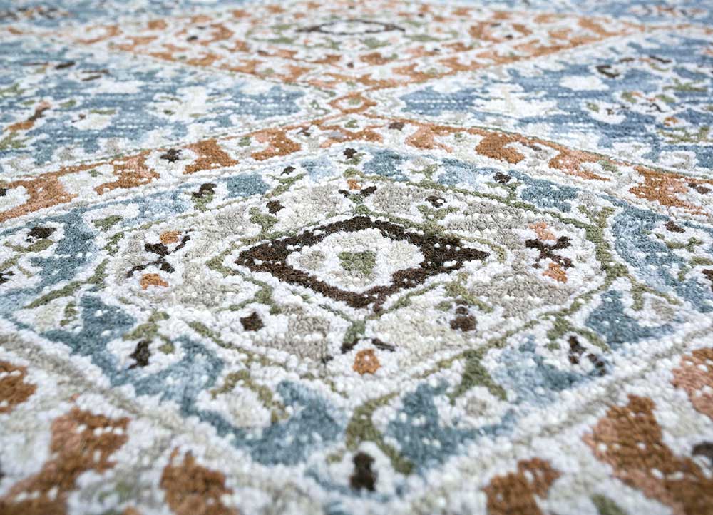 imara blue wool Hand Tufted Rug - CloseUp