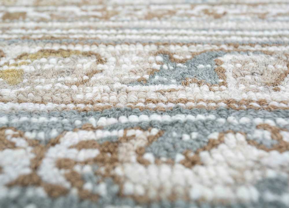 kasbah beige and brown wool Hand Tufted Rug - CloseUp