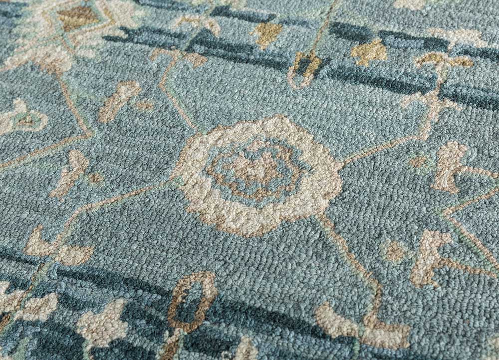 mythos blue wool Hand Tufted Rug - CloseUp