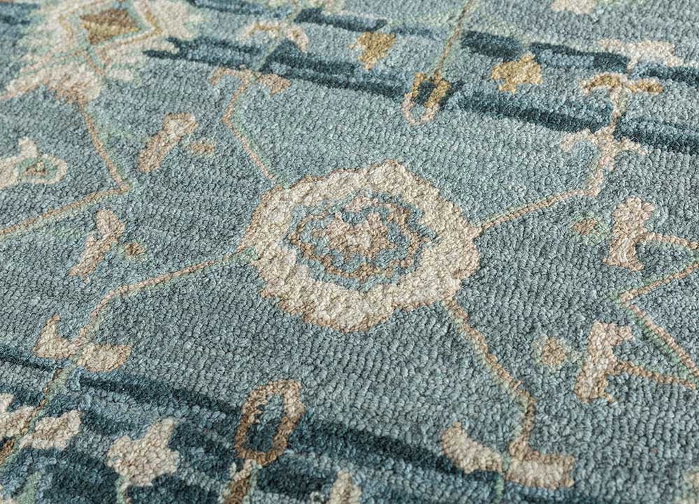 mythos blue wool Hand Tufted Rug - CloseUp mythos blue wool Hand Tufted Rug - CloseUp