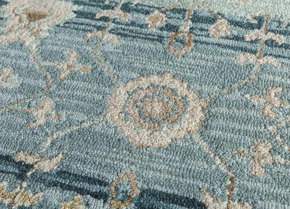 mythos blue wool Hand Tufted Rug - CloseUp mythos blue wool Hand Tufted Rug - CloseUp