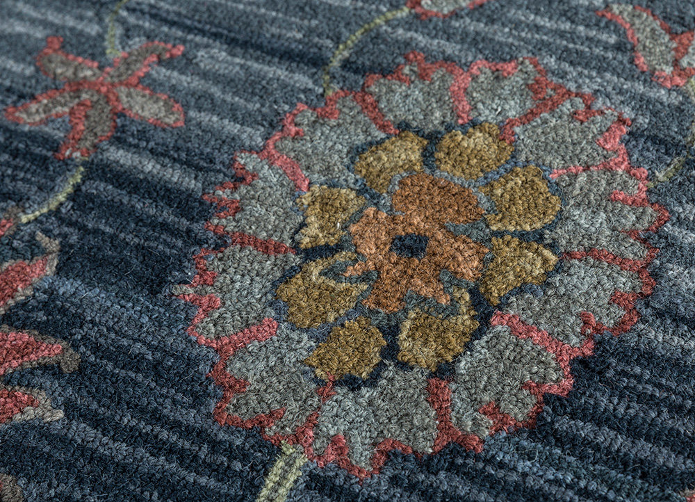 mythos blue wool Hand Tufted Rug - CloseUp