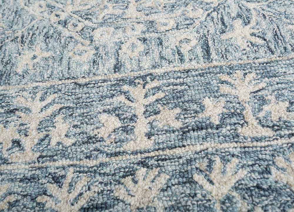 imara blue wool Hand Tufted Rug - CloseUp